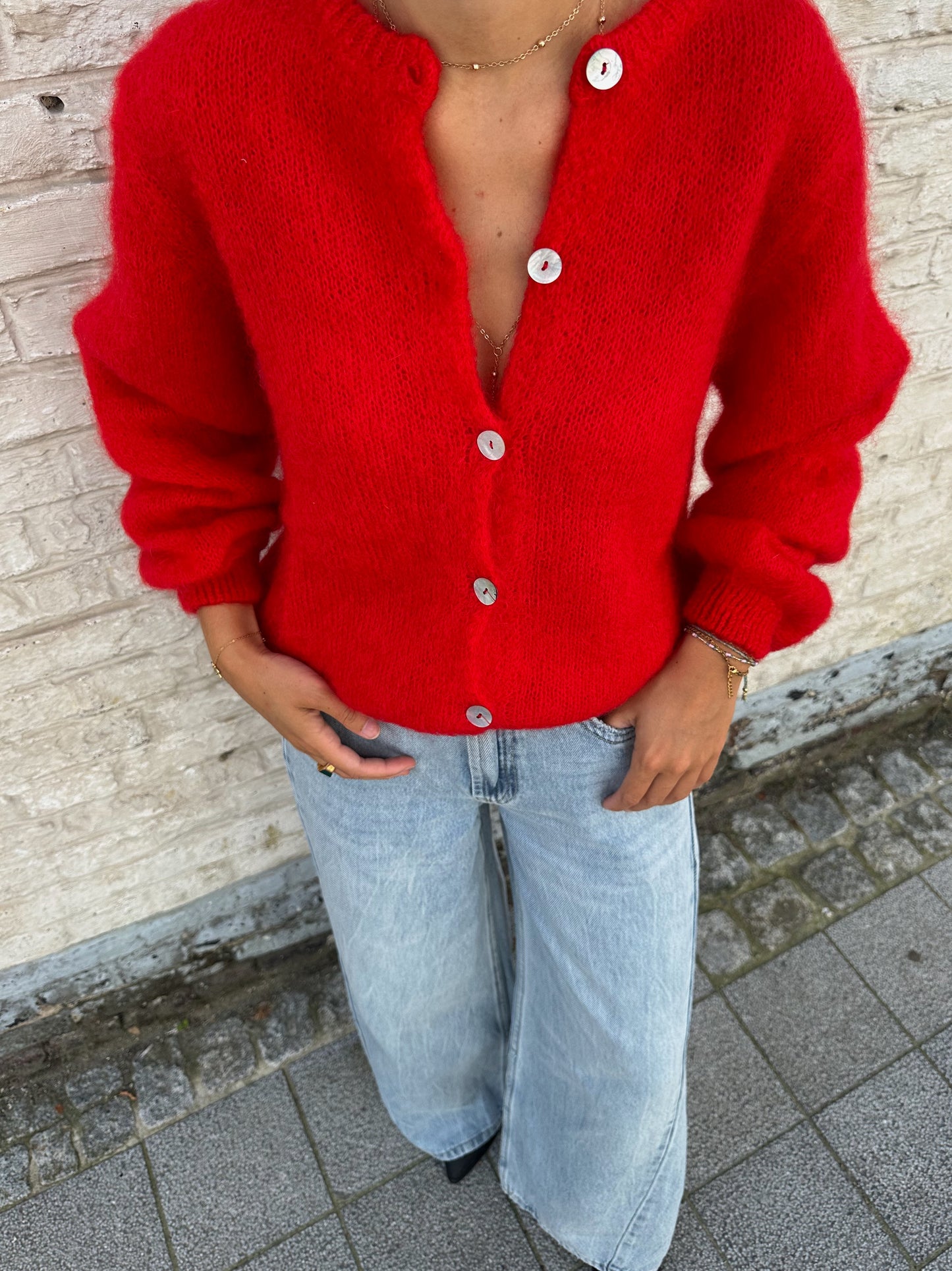 Pull mohair red