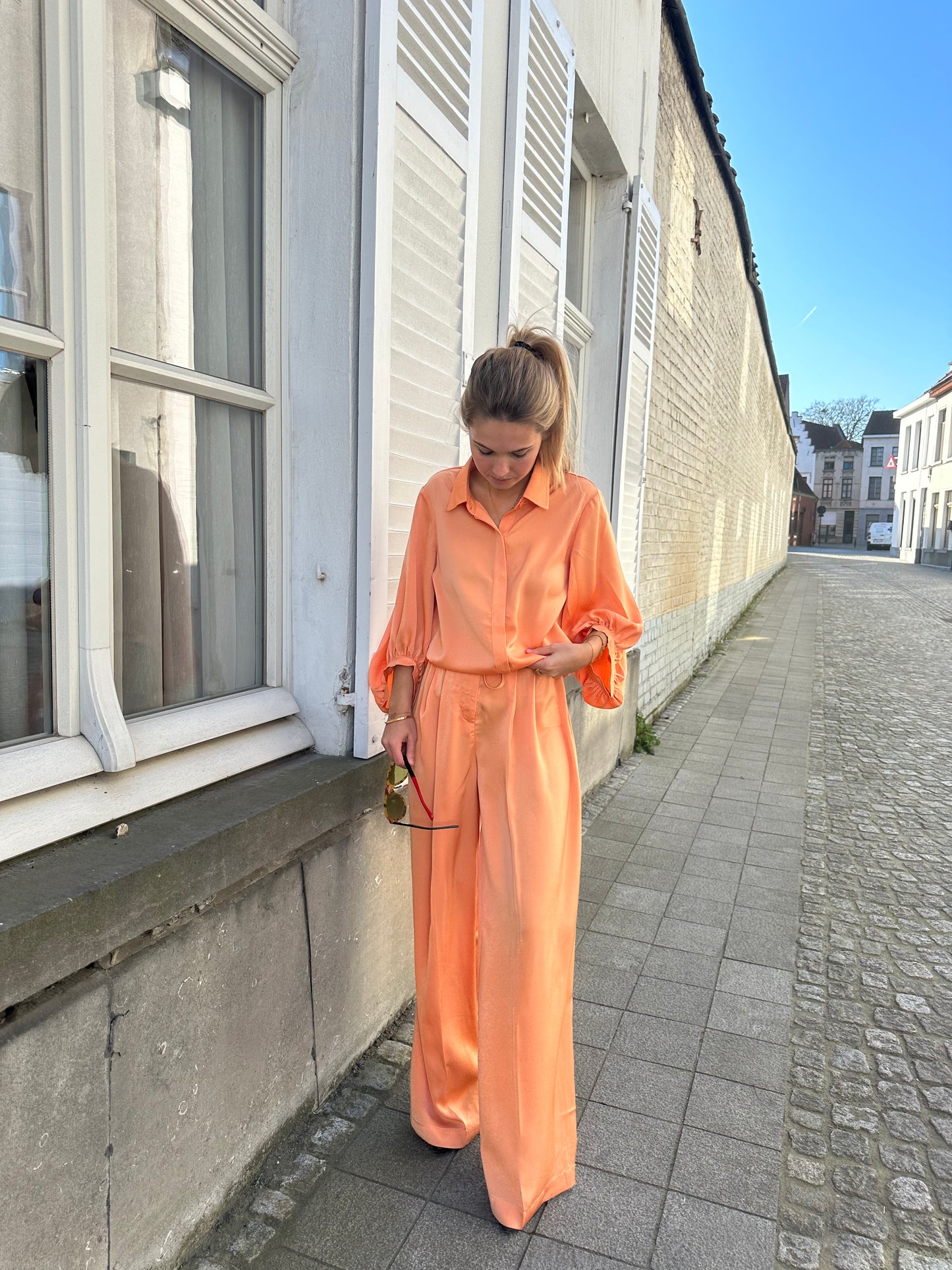 Satin trousers