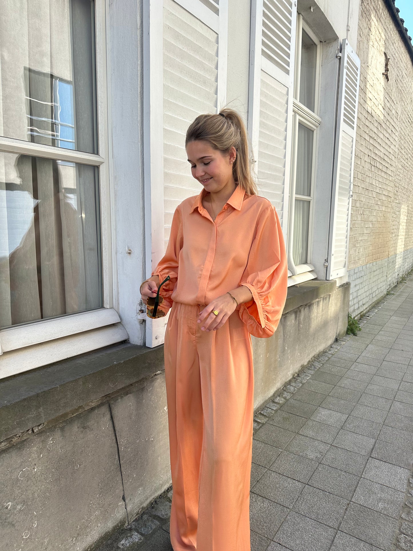 Satin trousers