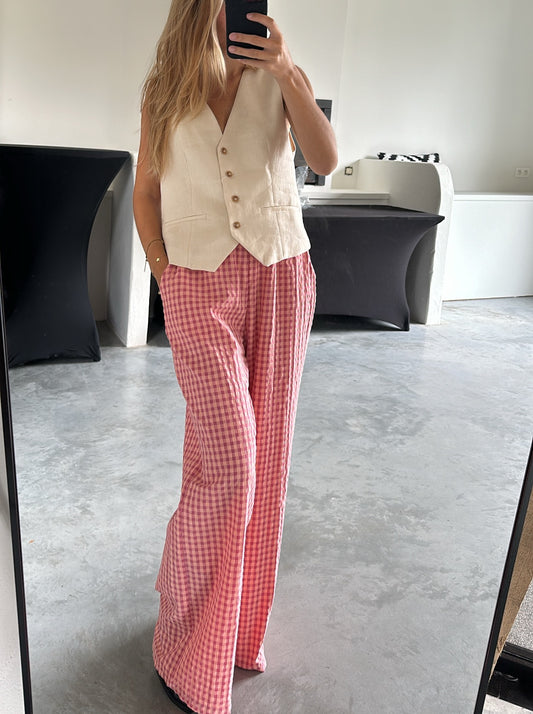 Pink vichy trousers