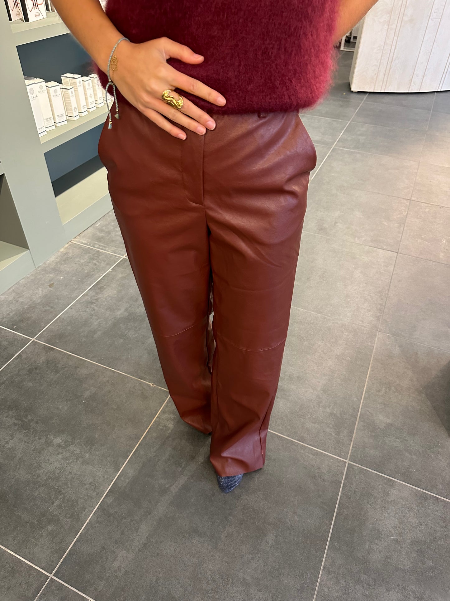 Bordeaux pants PU