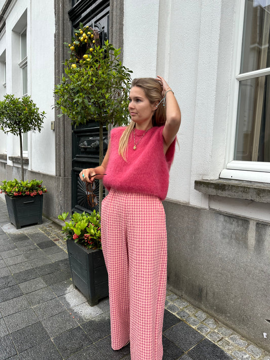 Pink vichy trousers