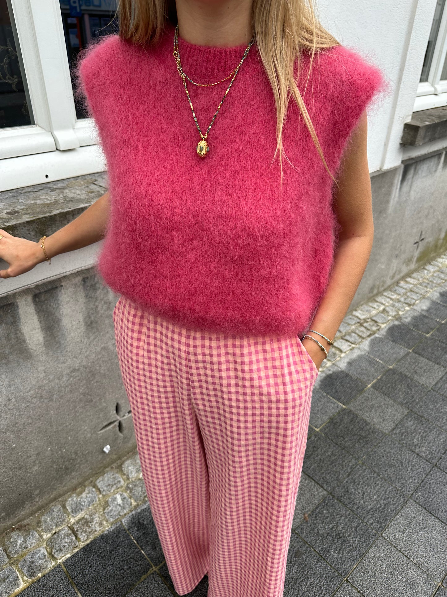 Pink vichy trousers