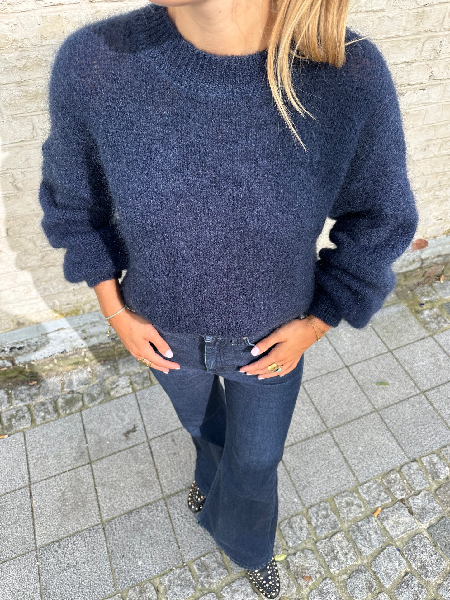 Mohair sweater dark blue