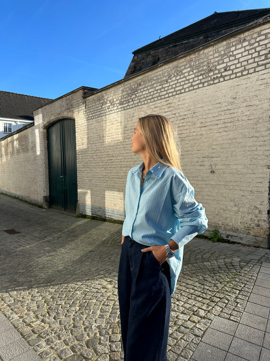 Blue striped blouse