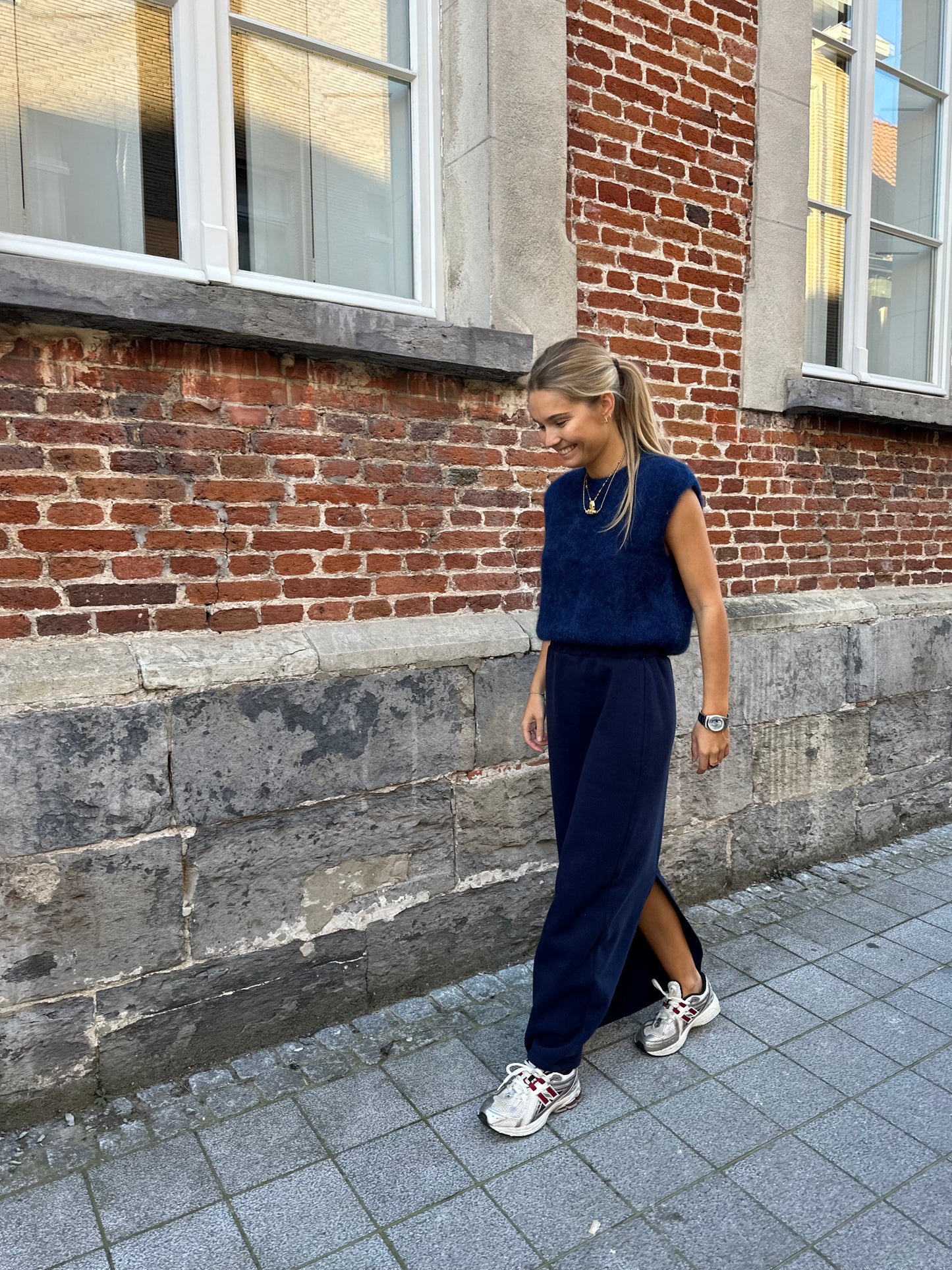 Knitted top blue